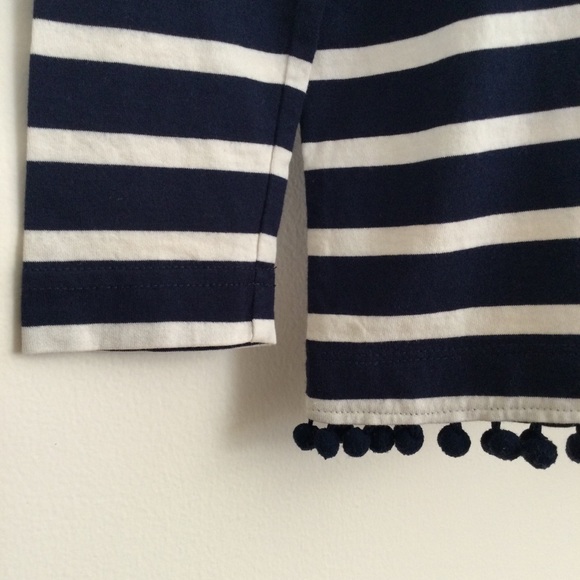 J. Crew Stripe T Shirt With Pom Pom - Picture 6 of 8